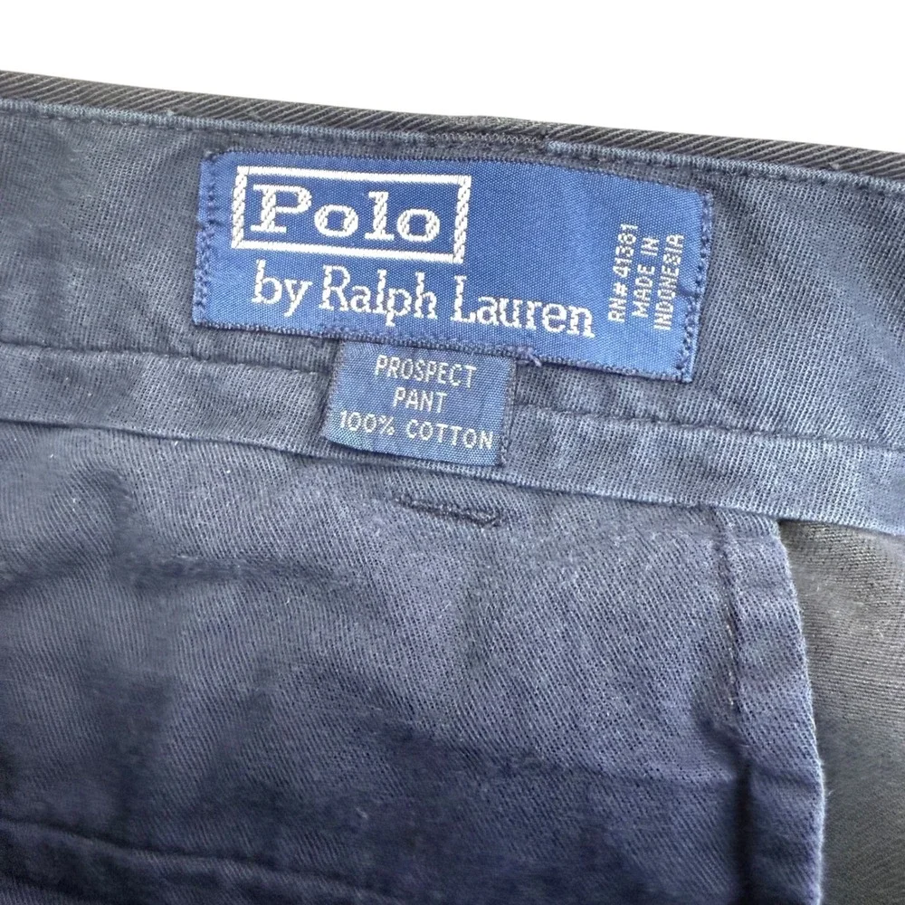 Vintage Polo Ralph Lauren Prospect Pant Men 42x32 Black Fade Cotton Chino Dapper